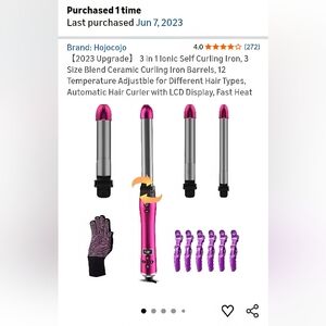 Hojocojo 3 in 1 ionic rotating curling iron.